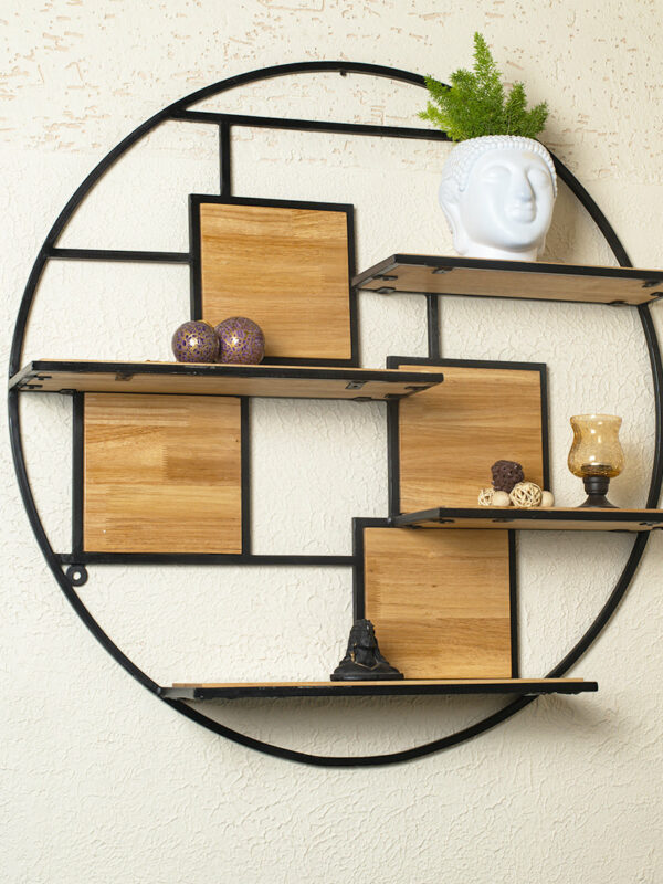 Wall Mounted Round Floating Wall Shelf with 4 Tier