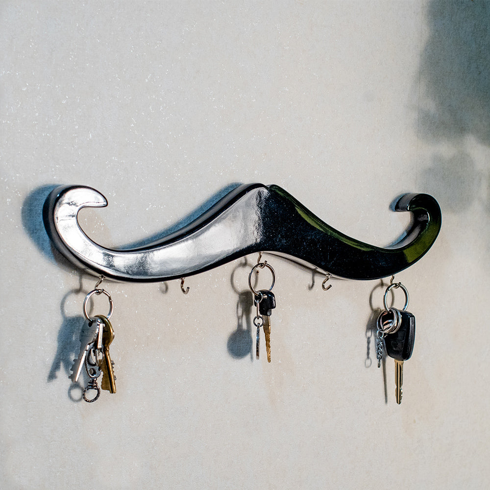 Wooden Mustache Shaped Key Holder - Image 2