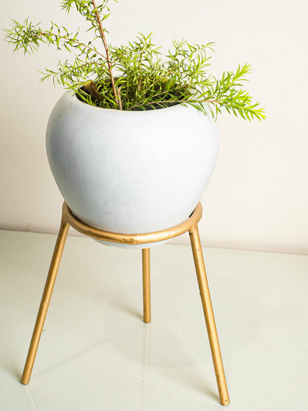 Metal Planters Long Round Gold Stand, Stylish Long Round Strong legs Perfect Stand For Planter indoor and Outdoor ( Planters Holder Stand - Set of 1)