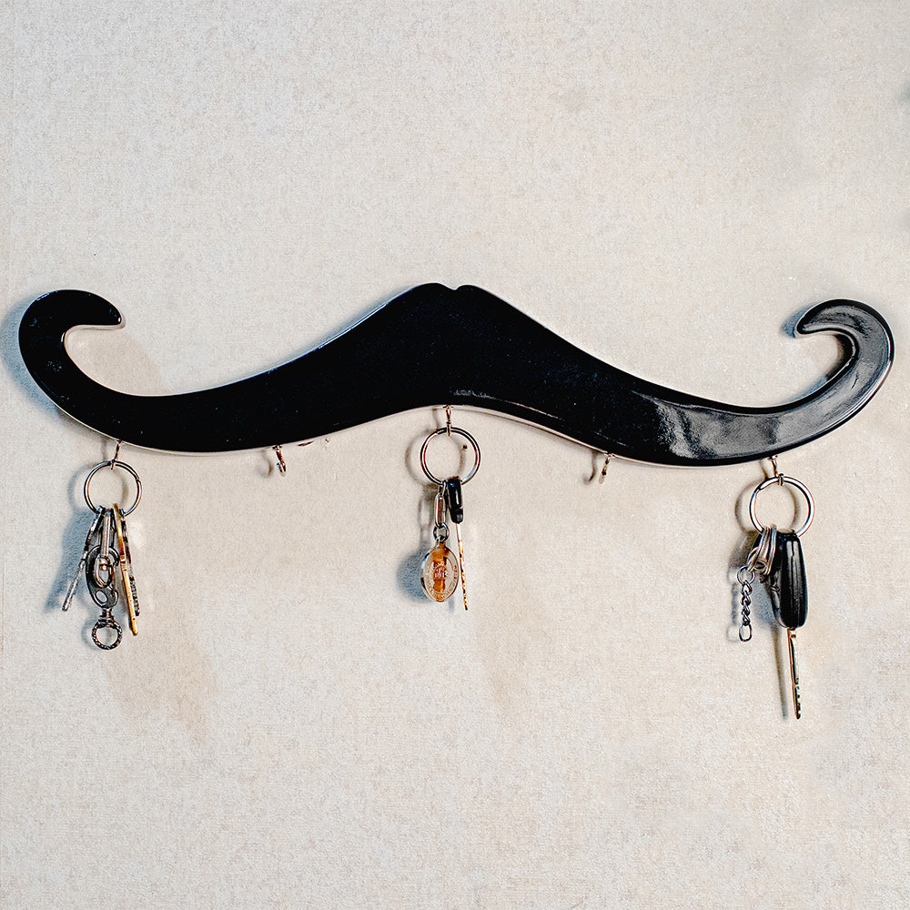 Wooden Mustache Shaped Key Holder