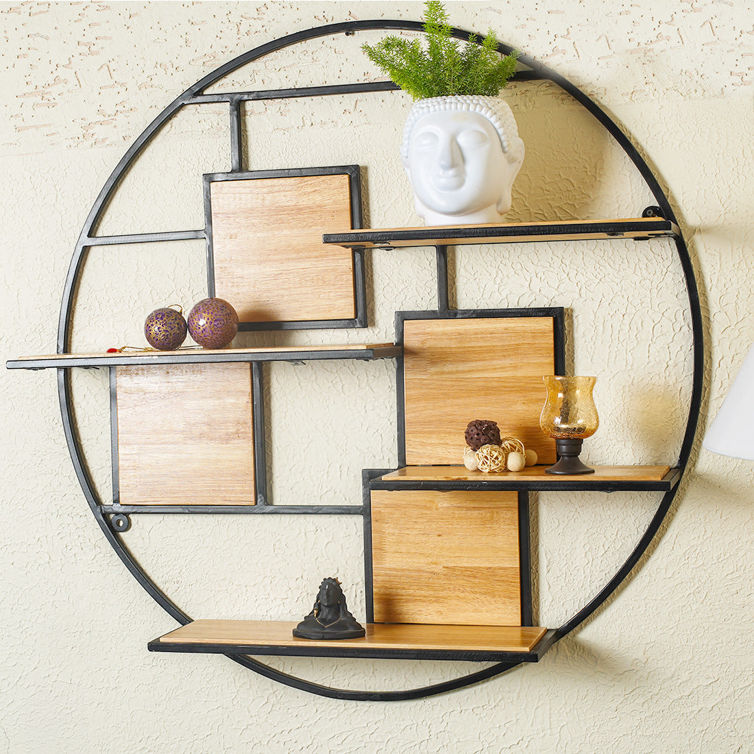 Wall Mounted Round Floating Wall Shelf with 4 Tier - Image 2