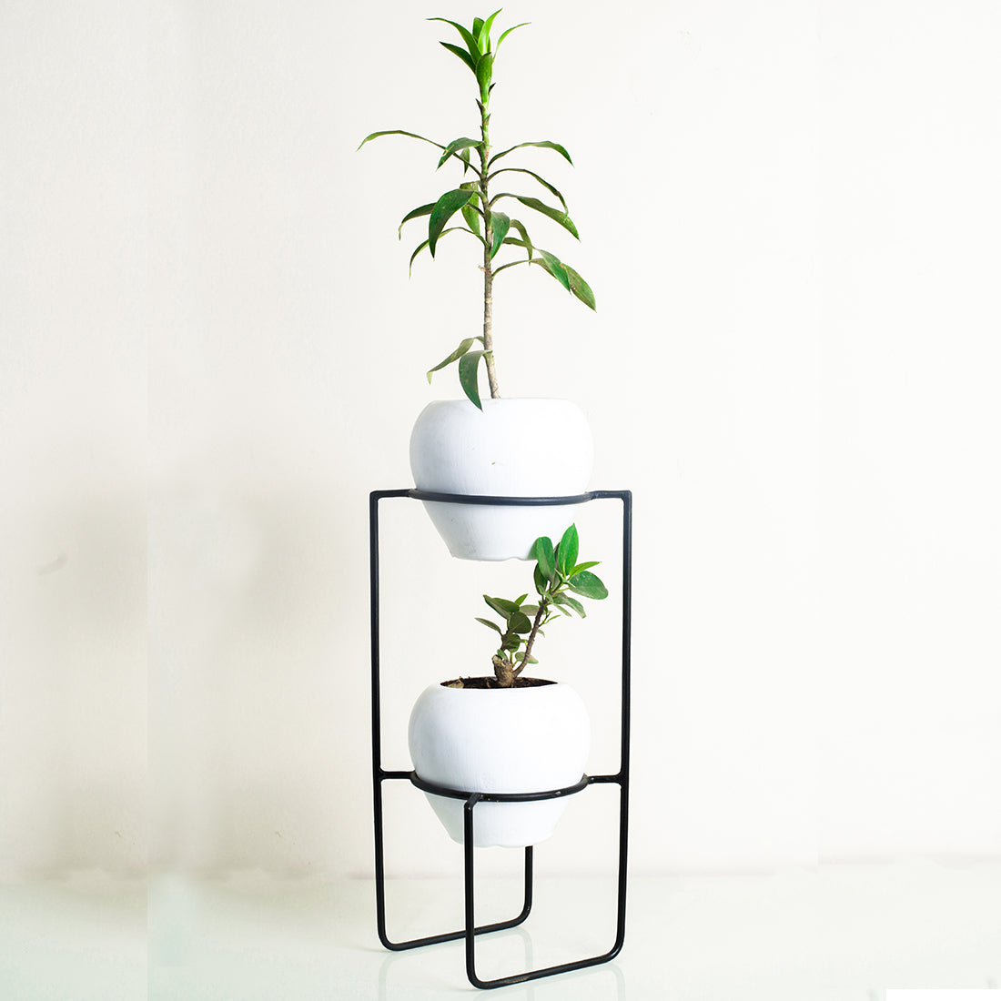 Table Top Metal Stand with Planter for Flowers & Indoor Plants | Small Metal Pots for Livingroom, Balcony & Home Decoration - Image 3