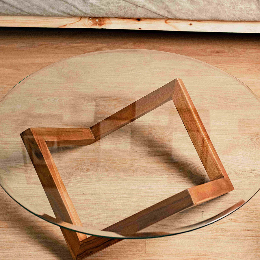 Solid Wood Low Rhombus Coffee Table - Image 3