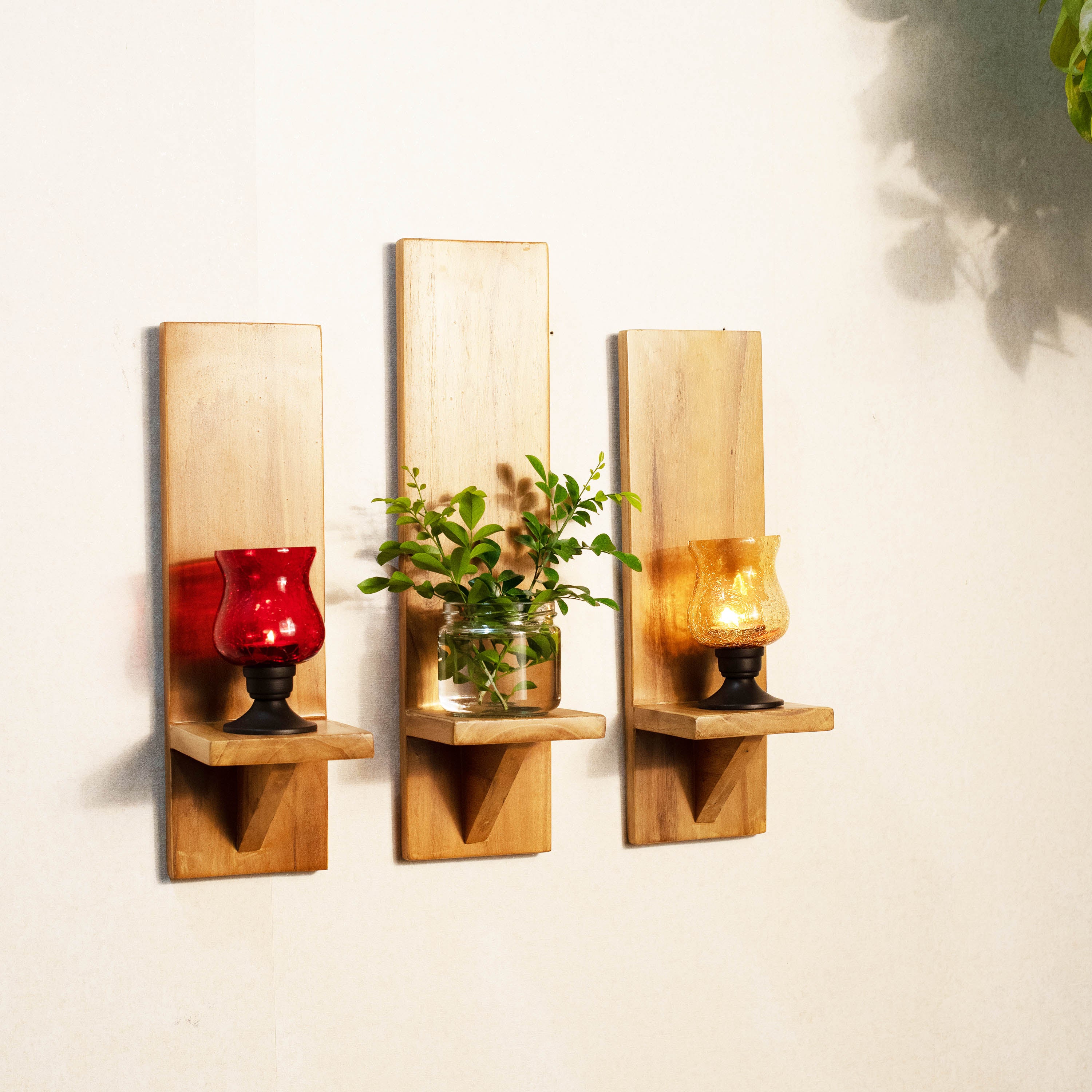 Wall Shelf | Wall Mount | Wall Rack | Wall Bracket | Wall Cabinet for Home Decor, Home Decoration, Living Room, Kitchen, Bedroom, Storage, Pooja Room, Office Home Décor Items - Pack of 3 - Image 3