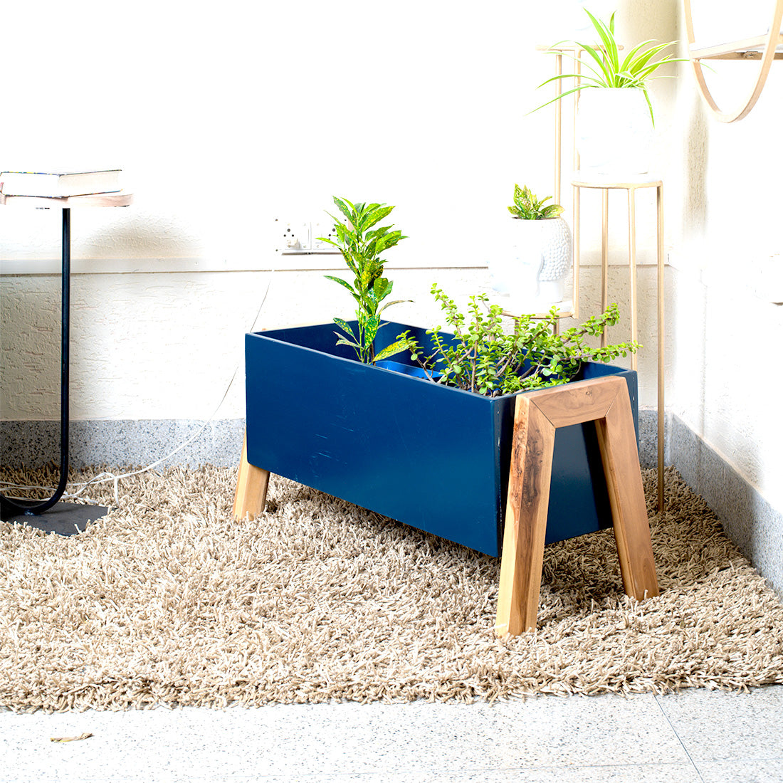 WPC Wood Garden Flower Planter Succulent Pot Rectangle Heavy Duty Highly Durable Plant Container Gamla for Indoor Home Décor & Outdoor Balcony Garden - Image 3