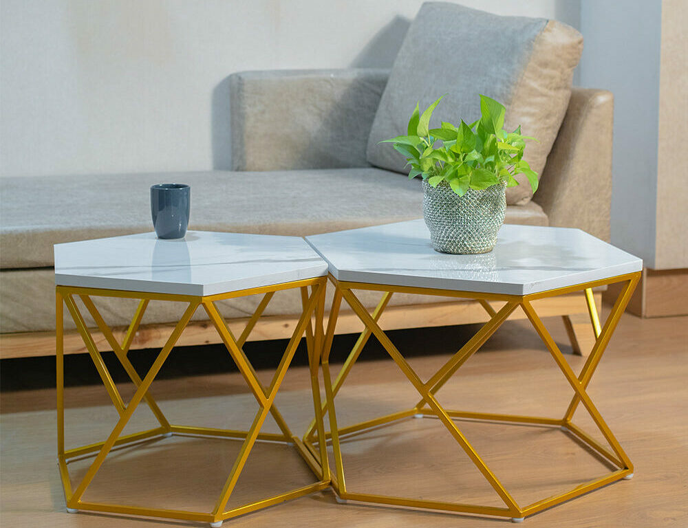 Marble Dining Table Set with Pot ( Front Look )