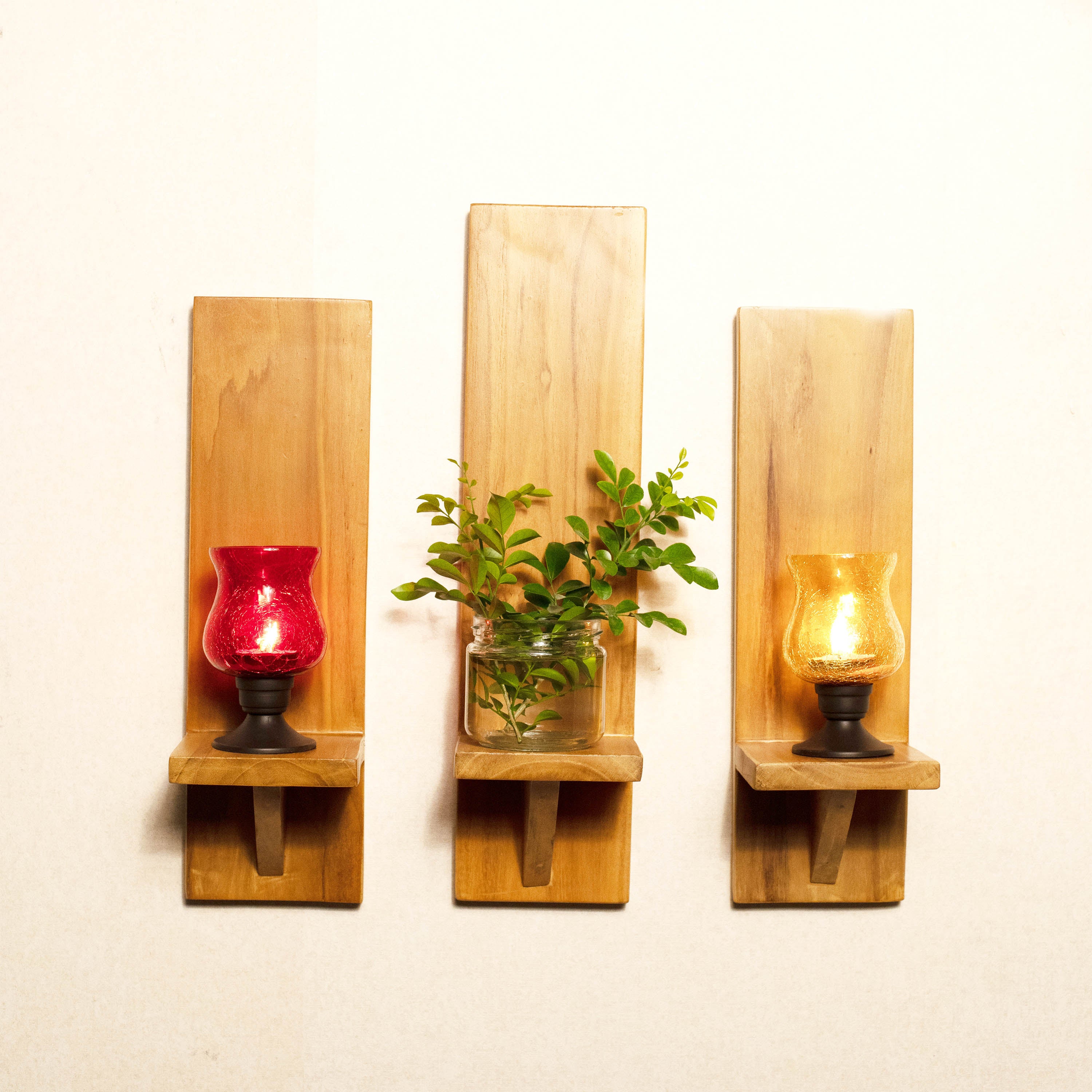 Wall Shelf | Wall Mount | Wall Rack | Wall Bracket | Wall Cabinet for Home Decor, Home Decoration, Living Room, Kitchen, Bedroom, Storage, Pooja Room, Office Home Décor Items - Pack of 3 - Image 4